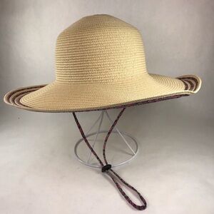 Sloggers Womens Size 22.5 Medium M Sun Hat Wide Brim Chin Strap Floral